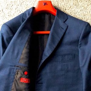 Isaia Napoli Navy Blue 3 Roll 2 Sciammeria 150’s Wool Blazer Jacket Eu 54 US 44